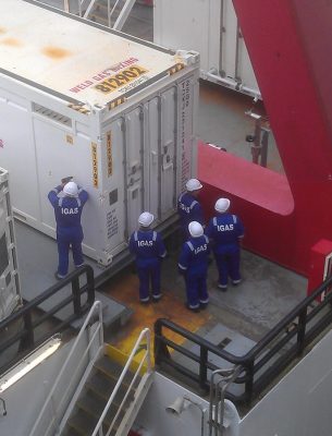 Offshore container industrial gas systems